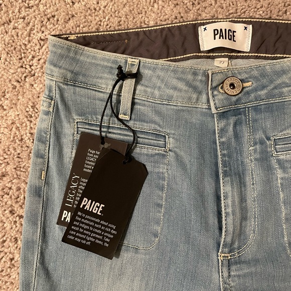 PAIGE Women's Sky Blue Flare Jeans - Picture 2 of 6